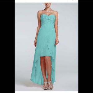 Strapless High Low Dress with front detail Mint